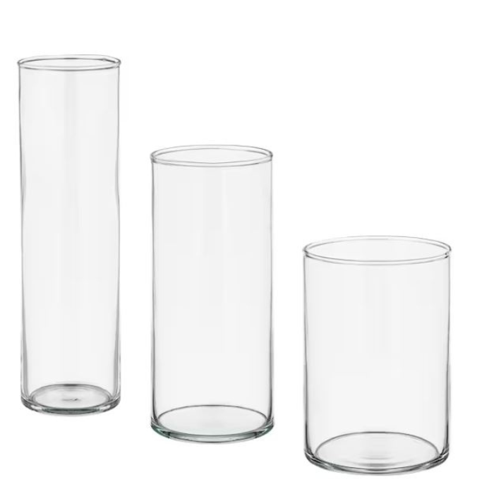 Glazen kaarsenhouders (set van 3)
